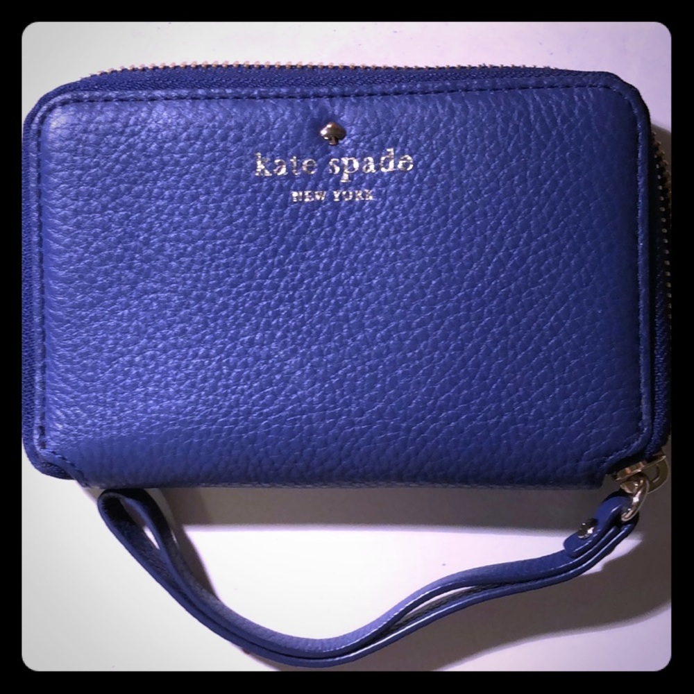 Kate spade colbort blue wristlet wallet